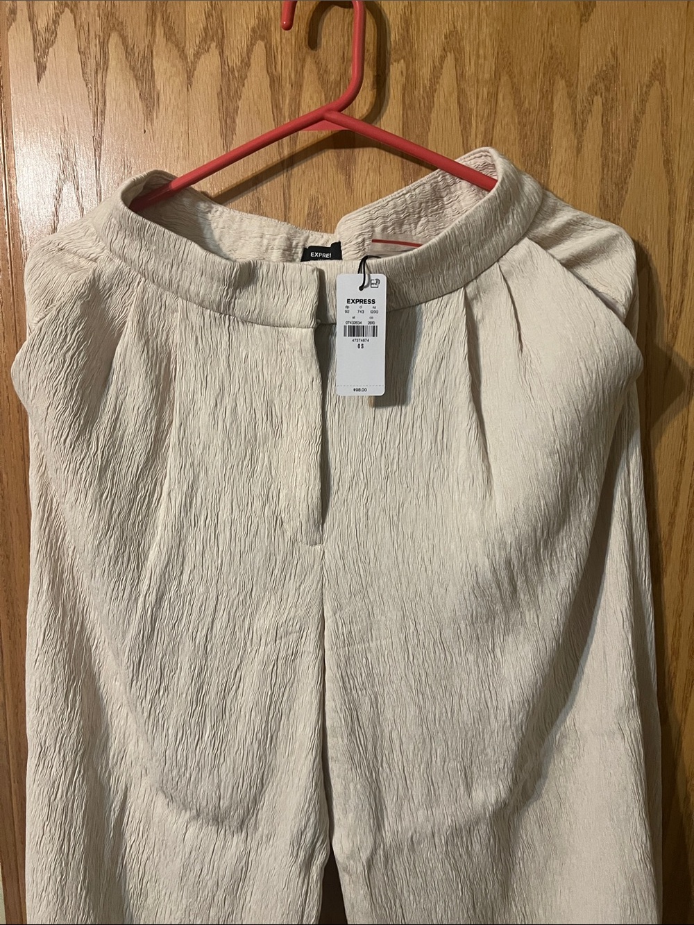Express Cream Textured Trousers